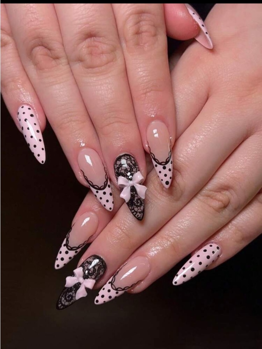Lacey Polka Dot Stiletto Nails NWT
